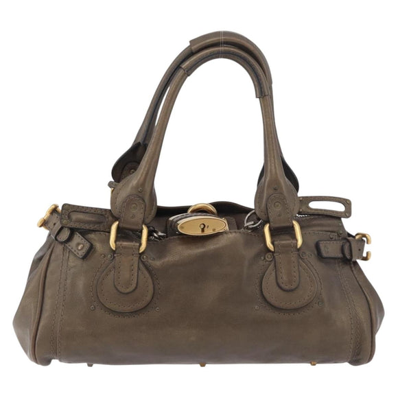 Chloe Paddington Hand Bag Leather Gold Silver Auth BA12531A