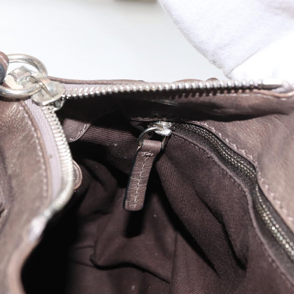 Chloe Paddington Hand Bag Leather Gold Silver Auth BA12531A