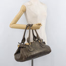 Chloe Paddington Hand Bag Leather Gold Silver Auth BA12531A-26
