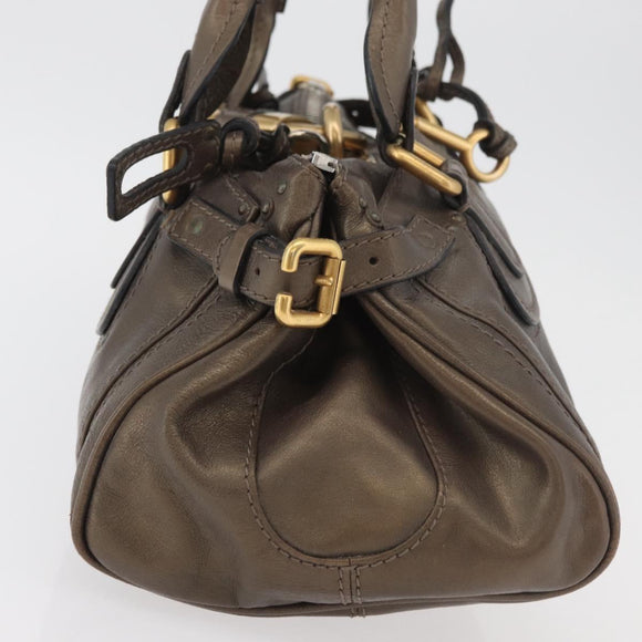 Chloe Paddington Hand Bag Leather Gold Silver Auth BA12531A