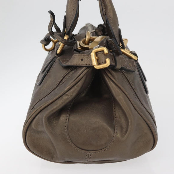 Chloe Paddington Hand Bag Leather Gold Silver Auth BA12531A