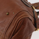Chloe Paddington Hand Bag Leather Brown Silver gold Auth BA12532A-14