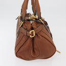 Chloe Paddington Hand Bag Leather Brown Silver gold Auth BA12532A-4