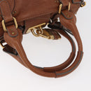 Chloe Paddington Hand Bag Leather Brown Silver gold Auth BA12532A-7