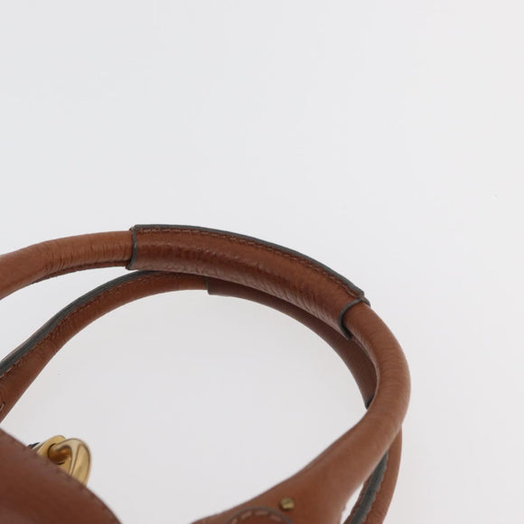 Chloe Paddington Hand Bag Leather Brown Silver gold Auth BA12532A