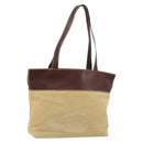 CHANEL Tote Bag Canvas Beige Gold CC Auth BA12533-1