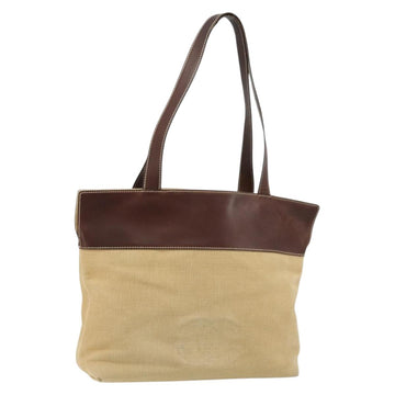 CHANEL Tote Bag Canvas Beige Gold CC Auth BA12533