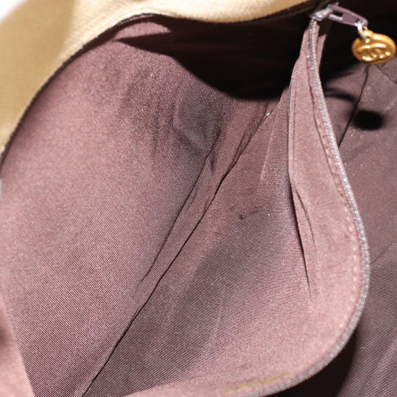 CHANEL Tote Bag Canvas Beige Gold CC Auth BA12533