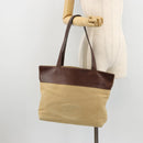 CHANEL Tote Bag Canvas Beige Gold CC Auth BA12533-23