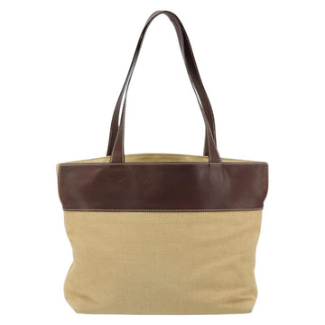 CHANEL Tote Bag Canvas Beige Gold CC Auth BA12533 - 0