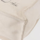 CHANEL Tote Bag Canvas White Silver CC Auth BA12534A-11