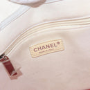 CHANEL Tote Bag Canvas White Silver CC Auth BA12534A-15