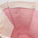 CHANEL Tote Bag Canvas White Silver CC Auth BA12534A-17