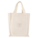 CHANEL Tote Bag Canvas White Silver CC Auth BA12534A-3