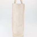 CHANEL Tote Bag Canvas White Silver CC Auth BA12534A-4