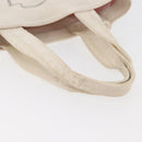 CHANEL Tote Bag Canvas White Silver CC Auth BA12534A-7