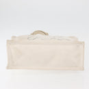 CHANEL Tote Bag Canvas White Silver CC Auth BA12534A-9