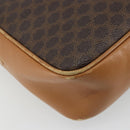 CELINE Macadam Canvas Shoulder Bag PVC Leather Brown Gold Auth BA12535-16