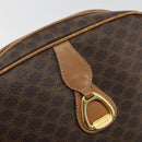 CELINE Macadam Canvas Shoulder Bag PVC Leather Brown Gold Auth BA12535-17