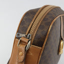 CELINE Macadam Canvas Shoulder Bag PVC Leather Brown Gold Auth BA12535-18