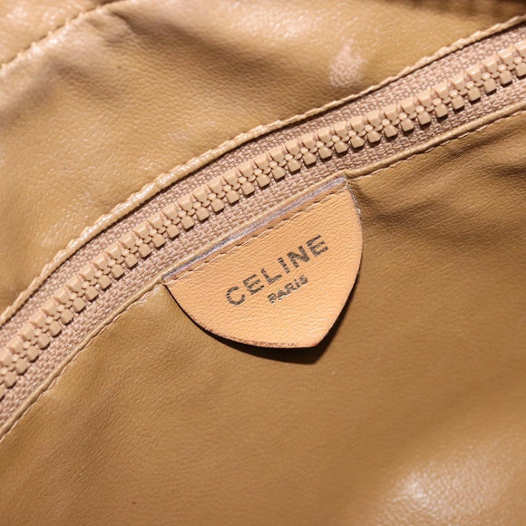 CELINE Macadam Canvas Shoulder Bag PVC Leather Brown Gold Auth BA12535