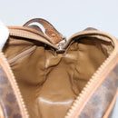 CELINE Macadam Canvas Shoulder Bag PVC Leather Brown Gold Auth BA12535-20