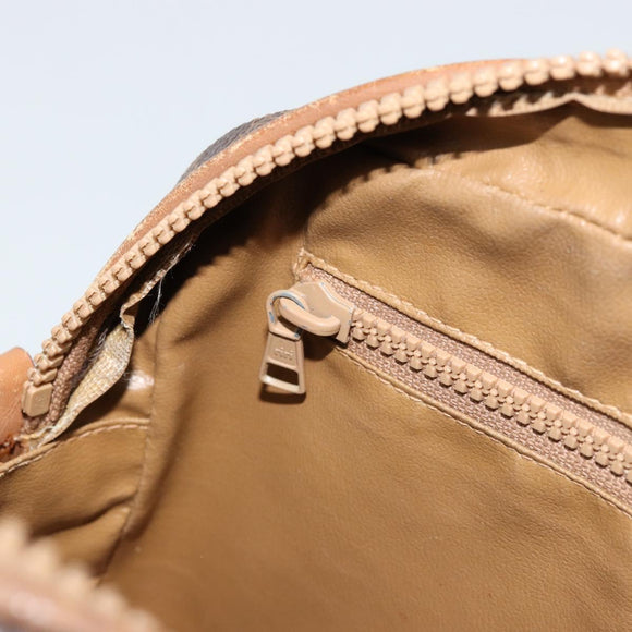 CELINE Macadam Canvas Shoulder Bag PVC Leather Brown Gold Auth BA12535