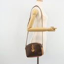 CELINE Macadam Canvas Shoulder Bag PVC Leather Brown Gold Auth BA12535-24