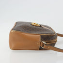 CELINE Macadam Canvas Shoulder Bag PVC Leather Brown Gold Auth BA12535-3