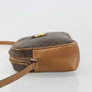 CELINE Macadam Canvas Shoulder Bag PVC Leather Brown Gold Auth BA12535-4
