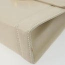 Salvatore Ferragamo Gancini Shoulder Bag Leather White Gold Auth BA12539-8