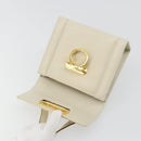 Salvatore Ferragamo Gancini Shoulder Bag Leather White Gold Auth BA12539-19