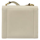 Salvatore Ferragamo Gancini Shoulder Bag Leather White Gold Auth BA12539-2
