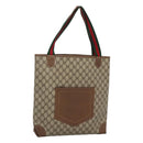 GUCCI GG Supreme Web Sherry Line Tote Bag PVC Beige 002 904 0222 Auth BA1254-1