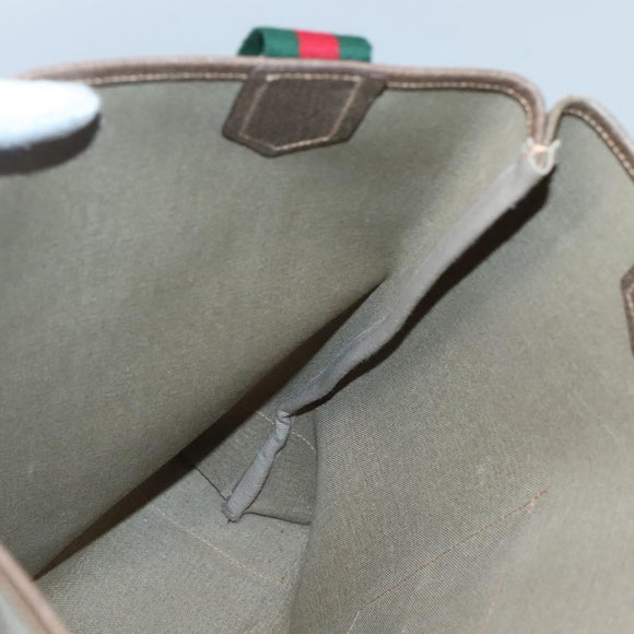 GUCCI GG Supreme Web Sherry Line Tote Bag PVC Beige 002 904 0222 Auth BA1254