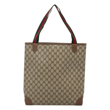 GUCCI GG Supreme Web Sherry Line Tote Bag PVC Beige 002 904 0222 Auth BA1254 - 0
