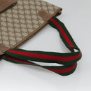 GUCCI GG Supreme Web Sherry Line Tote Bag PVC Beige 002 904 0222 Auth BA1254-7