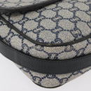 GUCCI GG Plus Supreme Shoulder Bag PVC Navy Gold Auth BA12541-11