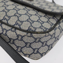GUCCI GG Plus Supreme Shoulder Bag PVC Navy Gold Auth BA12541-12