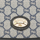 GUCCI GG Plus Supreme Shoulder Bag PVC Navy Gold Auth BA12541-15