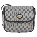 GUCCI GG Plus Supreme Shoulder Bag PVC Navy Gold Auth BA12541-2