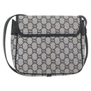 GUCCI GG Plus Supreme Shoulder Bag PVC Navy Gold Auth BA12541-3