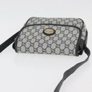 GUCCI GG Plus Supreme Shoulder Bag PVC Navy Gold Auth BA12541-7
