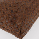 BALLY Hand Bag Leather Brown Gold Auth BA12542-10