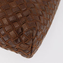 BALLY Hand Bag Leather Brown Gold Auth BA12542-12