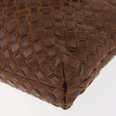 BALLY Hand Bag Leather Brown Gold Auth BA12542-13