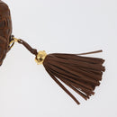 BALLY Hand Bag Leather Brown Gold Auth BA12542-14
