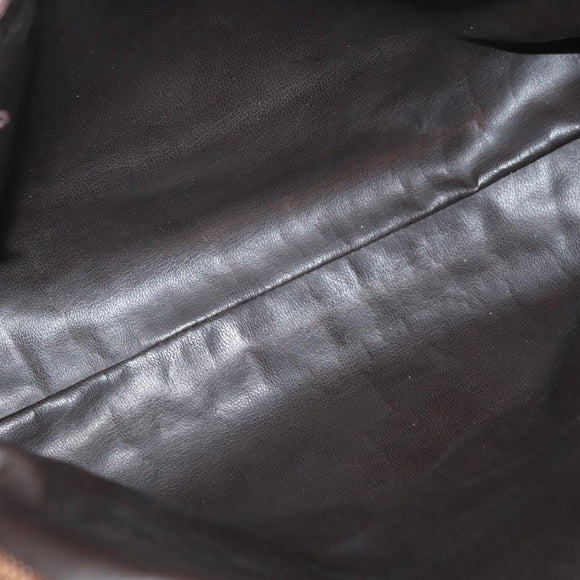 BALLY Hand Bag Leather Brown Gold Auth BA12542