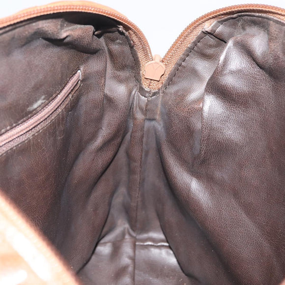 BALLY Hand Bag Leather Brown Gold Auth BA12542