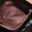 BALLY Hand Bag Leather Brown Gold Auth BA12542-21